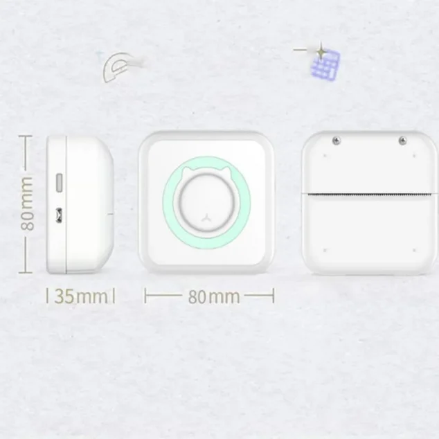 Mini imprimante thermique Bluetooth avec 4 rouleaux