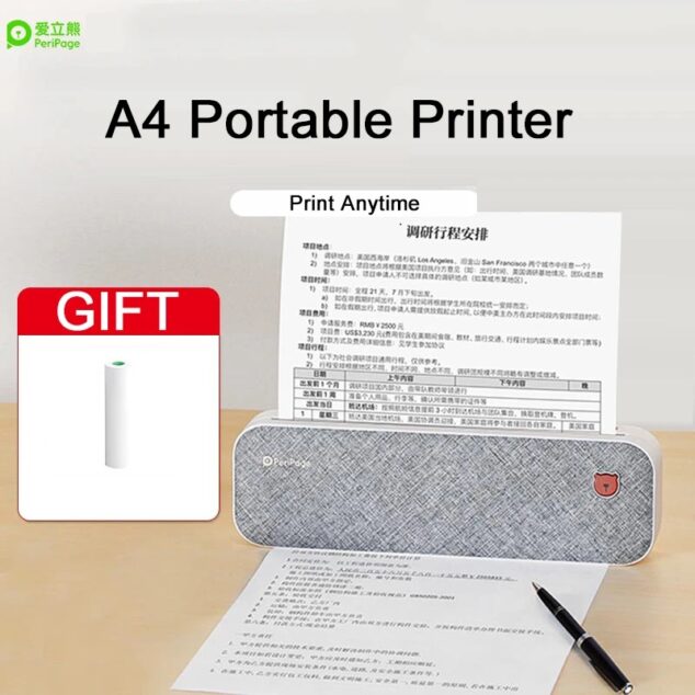 Mini Imprimante Papier A4 Portable Bluetooth Sans Fil - Transfert Thermique